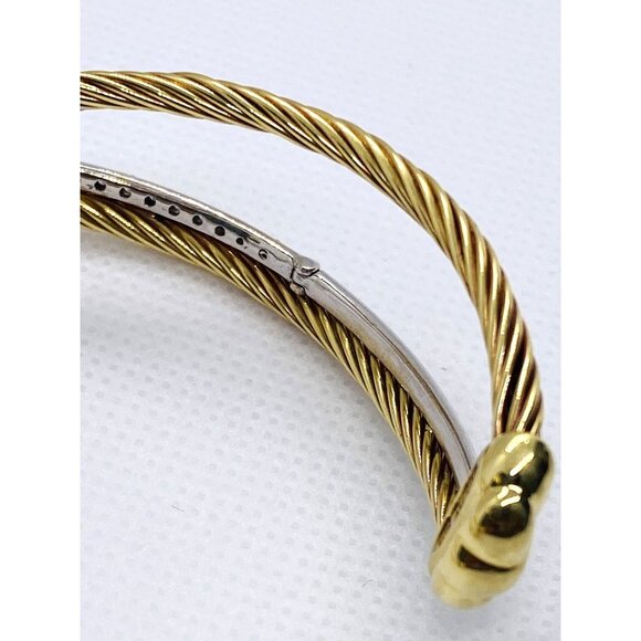 David Yurman 18K 750 Crossover Diamond Cuff Bracelet 7.5" - Picture 6 of 16